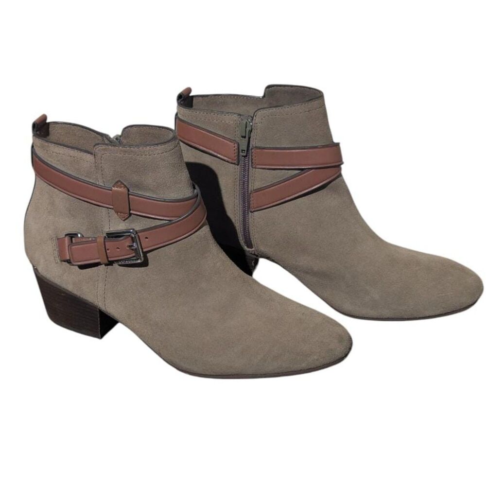 COACH Pauline US 9.5 B Taupe Suede Ankle Boots
